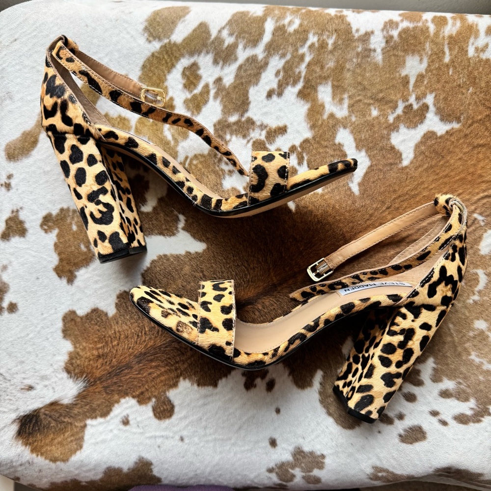 Steve Madden Carrson Block Heels Leopard NWOT